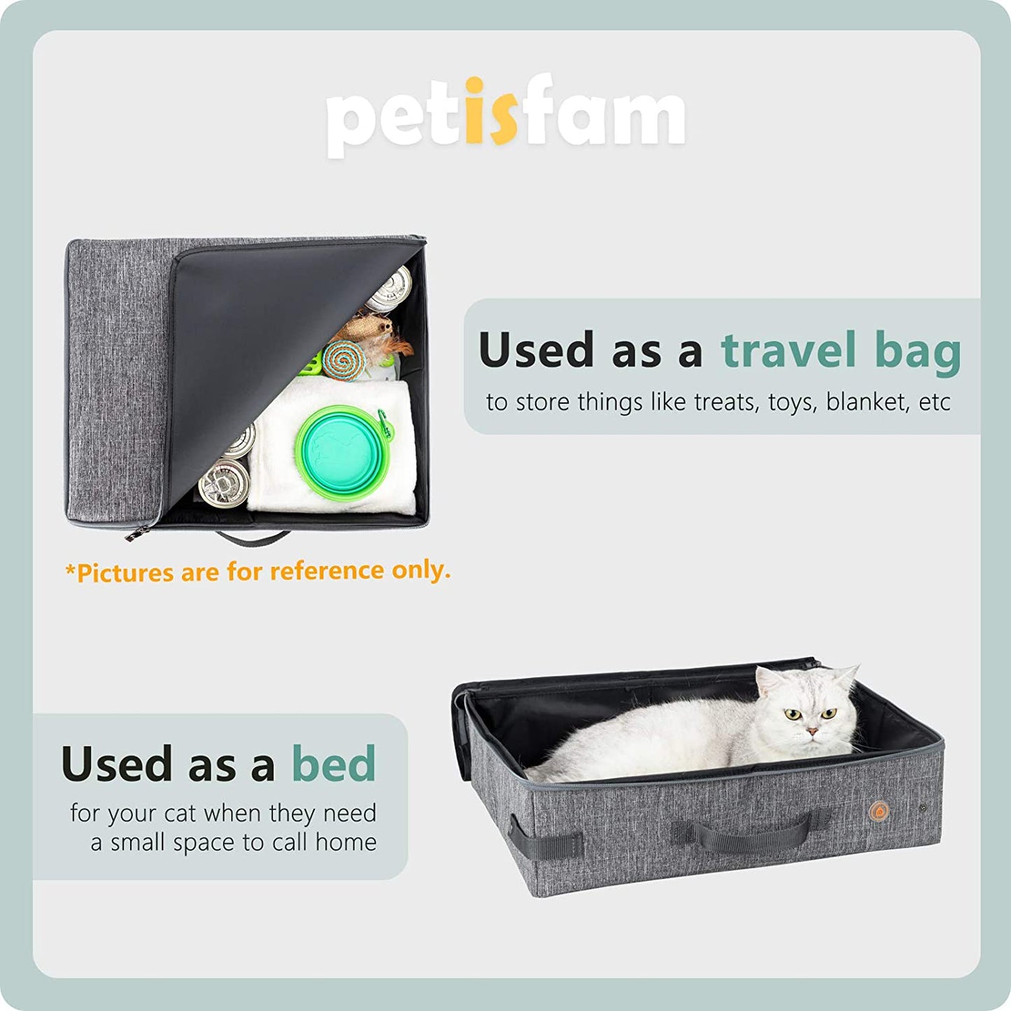 Portable Litter Box for Easy Travel with Cats and Kitties with 1 Collapsible Bowl and 1 Scoop