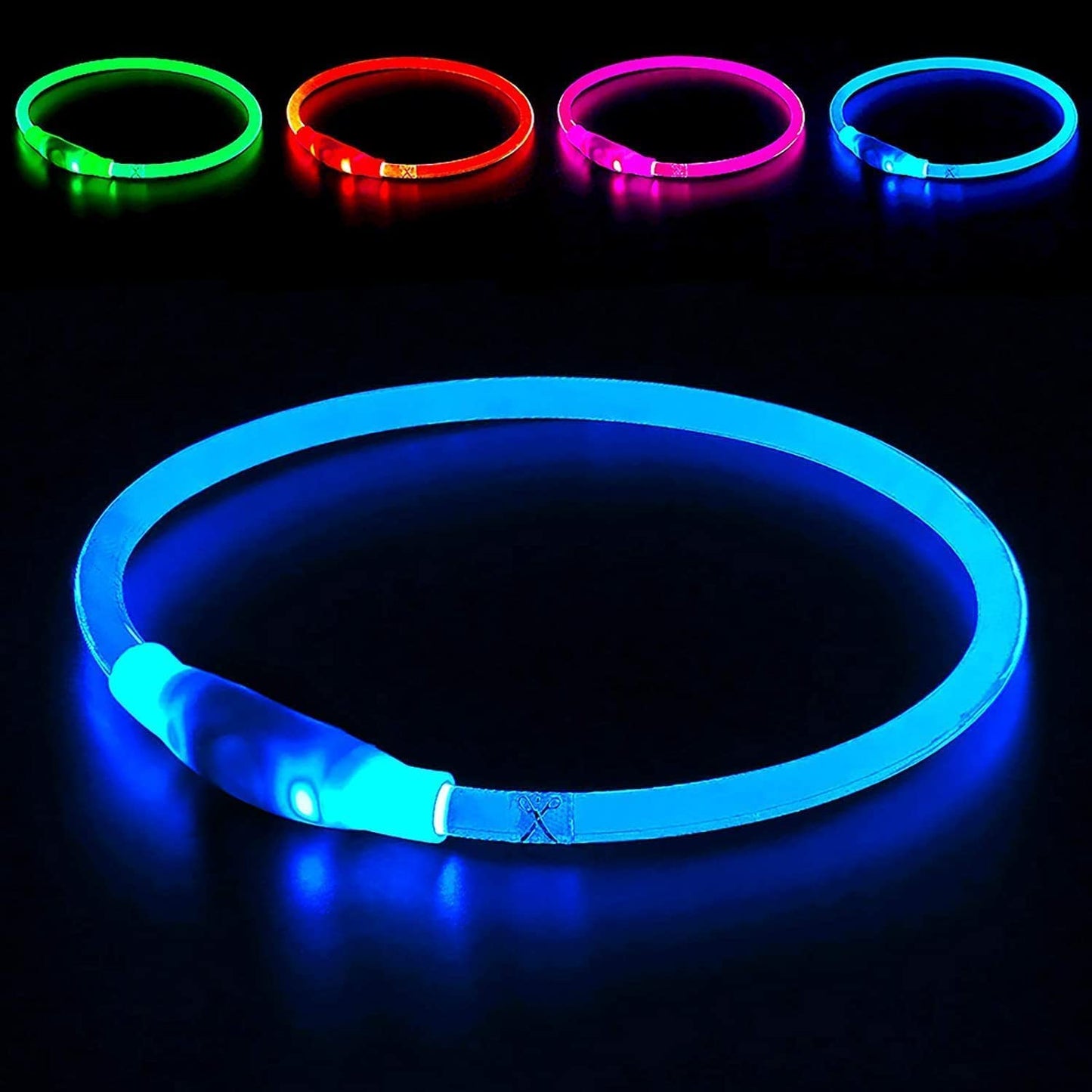 LED Collar, USB Rechargeable, Glowing Pet Collar for Night Safety, Fashion for Small Medium Large Dogs (Royal Blue)