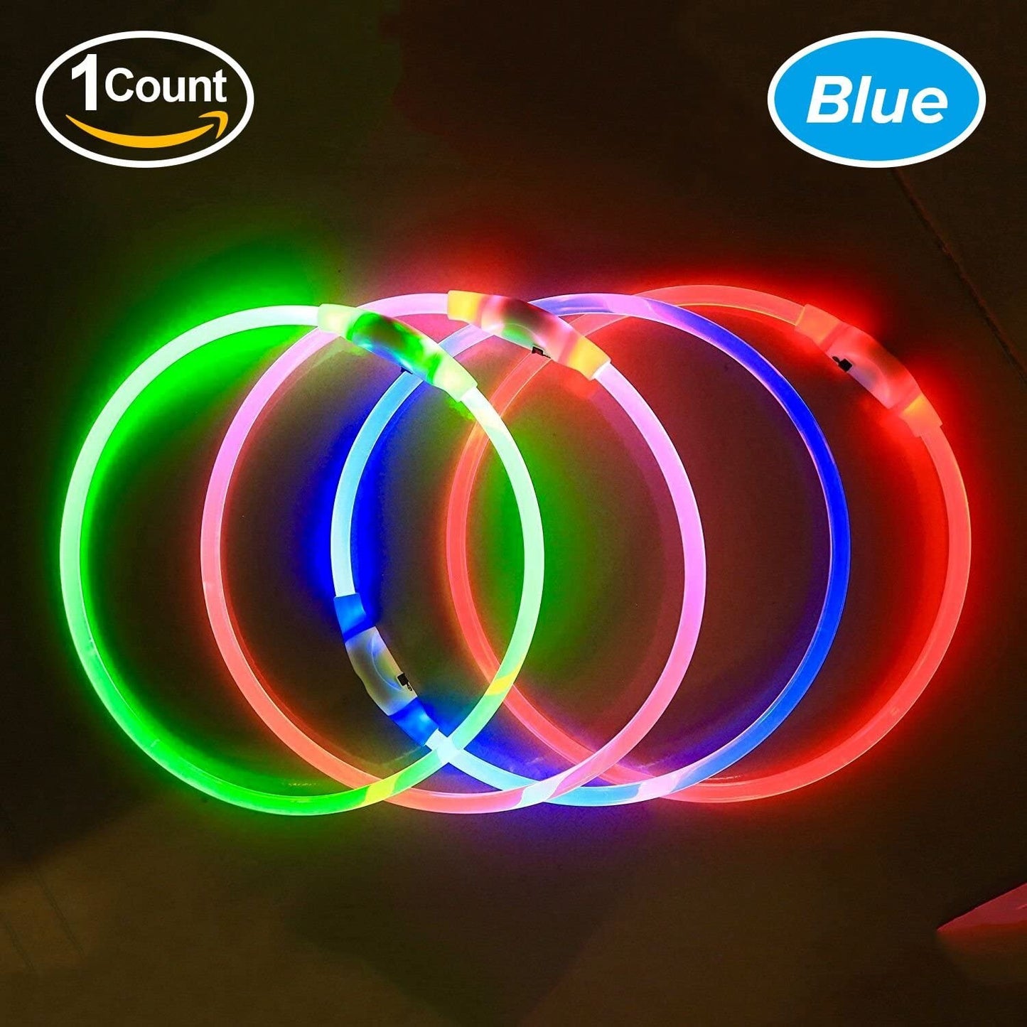 LED Collar, USB Rechargeable, Glowing Pet Collar for Night Safety, Fashion for Small Medium Large Dogs (Royal Blue)