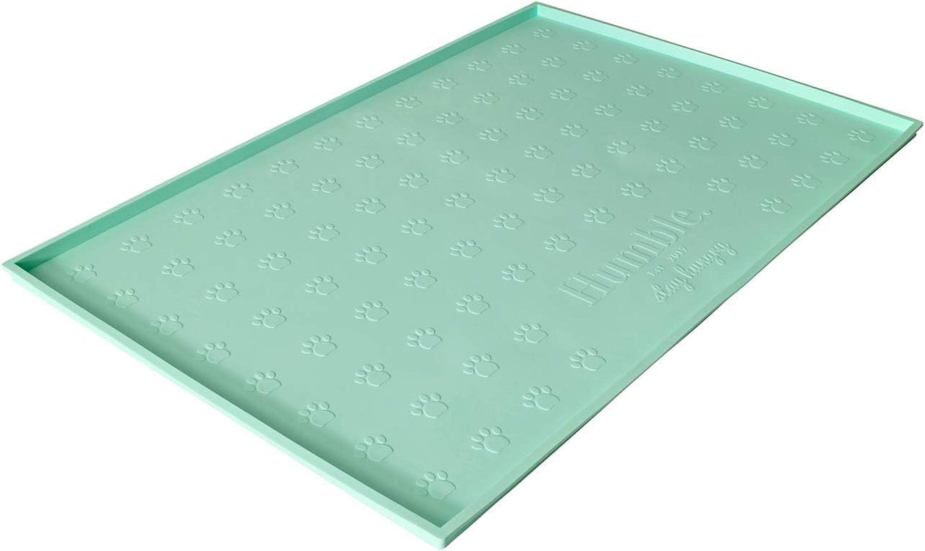 Food Mat Feeding Tray - Non-Slip, Anti-Spill, Raised Dog Food Mat, Easy Clean Waterproof - Premium Quality Silicone - Perfect for Dog Bowl Mat and Cat Feeding Mat Tray, 24" X 16"