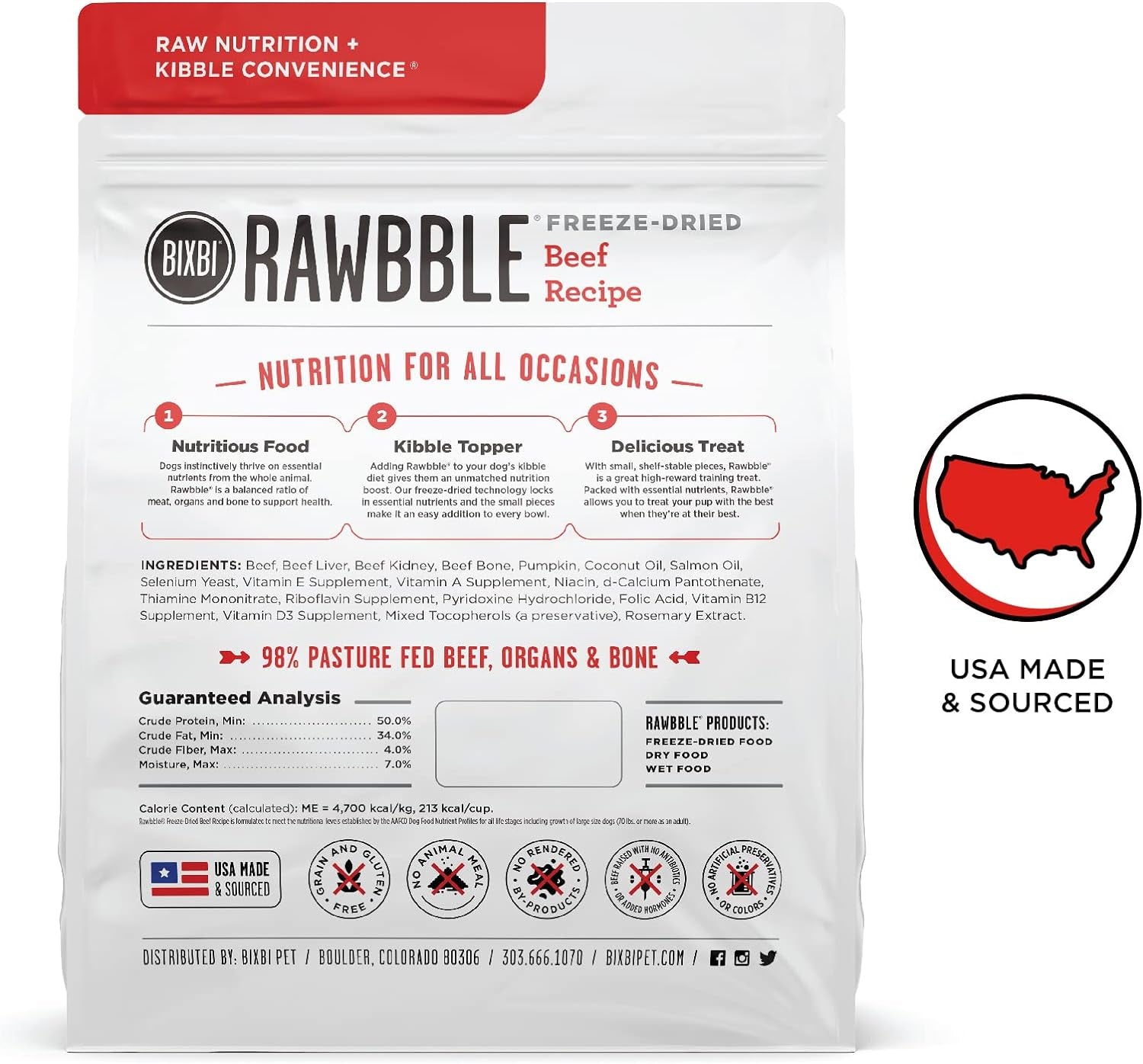 Rawbble Freeze Dried Dog Food | 7 Flavor Options | 3 Size Options