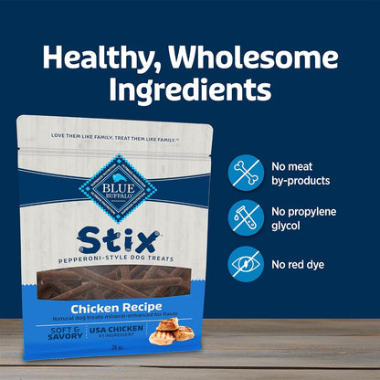 Stix Pepperoni-Style, Natural Soft-Moist Dog Treats